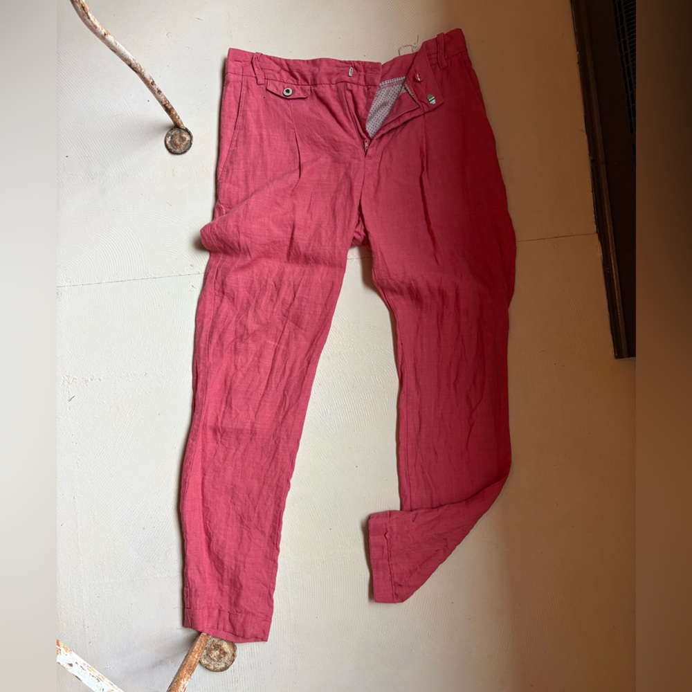 Zara Pink Linen Casual Pants